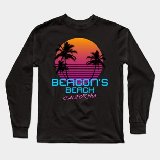 Beacon's Beach California Retro 80's Long Sleeve T-Shirt